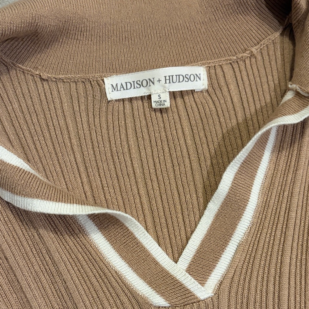 Chic Tan Long Sleeve Dress - Picture 2 of 3